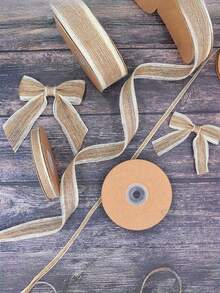 1Roll White Edge Decorative Hemp Rope Burlap Ribbon For Gift Wrapping Wedding Event Party Home Bows DIY Crafts Art Decoration - Multicolor - View 1