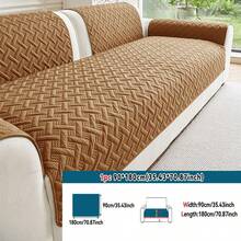 1 pieza Alfombra para sofá, unicolor universal para las cuatro estaciones, alfombra protectora anti-arañazos para mascotas, cubierta de sofá amiga de las mascotas, alfombra para sofá, protección de muebles para dormitorio, oficina y sala de estar, decoración del hogar (las fundas de almohada, respaldos y guantes se deben comprar por separado) - Café integral - Ver 11