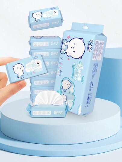 8/16/32/64/128pcs Mini Independent Packaging Portable Cleaning Wipes, Care Wipes, Travel Mini Independent Cute Packaging Cleaning Wipes, Easy To Carry, Suitable For Traveling And Dining Out