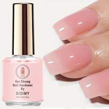Xioimy 12ml Pink Nail Hardener, Decorative Manicure, Natural Transparent Pink Enhancing Glossy