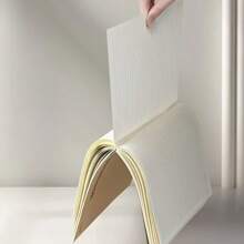 2 件 A5 高级笔记本 - 皮革封面、平放设计和 80gsm 防渗色厚纸，适用于子弹日记、艺术绘画、笔记记录 - 光滑的书写表面、耐用的装订、工作/学习记事本、自然美学、办公室员工使用 - 彩色 - 查看 3