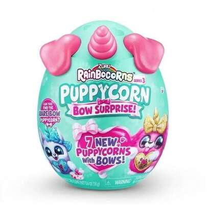 Rainbocorns Puppycorn Surprise Series 3, kolekcjonerska pluszowa zabawka, jajko niespodzianka, pakiet naklejek, szlam, pluszowy pies, wiek 3+ dla dziewczynek, dzieci (losowy styl)