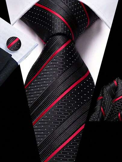 Men Tie Sets Classic Fashion Necktie Set With Cufflink For Business Party