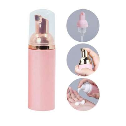 Frasco Pump Espumador Rosa com Rose Gold