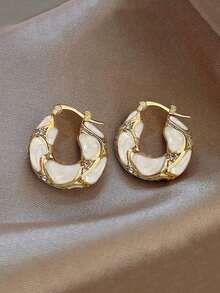 3 pares de pendientes elegantes y vintage de diseño de vidrio esmaltado de alta gama, adecuados para uso diario, festivales, fiestas y moda - Multicolor - Ver 9