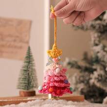 1pc Crochet Cute Christmas Tree Ornament, Multilayer Colorful Design With Star Top & Bells, Decor For Christmas Tree, Suitable For Christmas Holiday Decoration