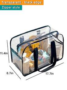 1个旅行游泳沙滩包，大容量多功能防水洗漱化妆品透明手提包果冻手提包便携式游泳包运动包，适合运动、健身、锻炼、旅行、度假，男女通用，旅行必备耐用游泳包防水游泳包沙滩包 - 彩色 - 查看 15