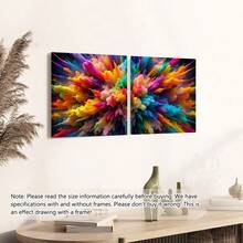 一幅充满活力的波西米亚抽象水墨画，帆布材质，适用于客厅和卧室，现代无框墙面装饰，色彩绚丽的画布设计，完美契合现代家居装饰和走廊装饰 | 抽象墙面艺术 | 无框帆布画，适用于客厅和卧室的帆布墙面艺术，海报，墙面艺术，房间装饰，现代风格，带框墙面艺术 - 彩色 - 查看 12