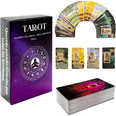 Tarot Rider Waite Para Principiantes, Cartas De Tarot En Español, Baraja Clásica De Tarot Con 78, Cartas Con Significado, Aprendizaje, Chakra, Planeta, Afirmación, Edición Española (1 PCS/2 PCS/3 PCS/4 PCS/5 PCS/6 PCS)