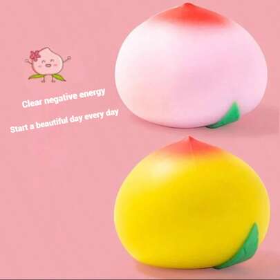Pink Peach Squeeze Toy, Stress Relief Squishy Toy, TPR Slow Rebound Decompression Toy