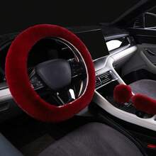 冬季兔子毛绒汽车方向盘套弹力把套手刹把套车内用品内饰