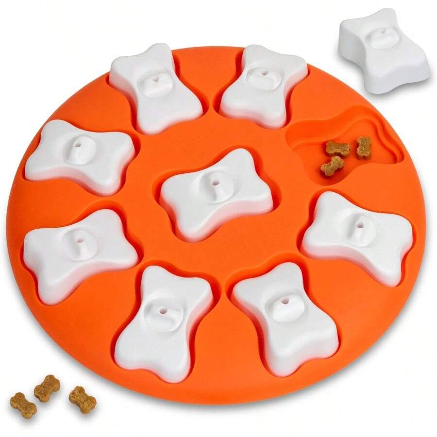 542YMXby Nina Ottosson Dog Smart Treat Puzzle Enrichment Toy Level 1 Beginner Orange