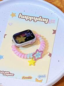 Colorful Dopamine Elastic Phone Coil Strap Compatible With Apple Watch Watch 10/9/8/7/6/Ultra/SE, Fits 38/40/41/42/44/45/49mm, Compatible With Apple Watch Ultra/SE/8/7/6/5/4/3/2/1