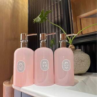 500ml Sakura Pink French Fragrance Refill Bottle, Commercial Hotel Rose Pure Extract Lotion Hand Wash, Photo Prop