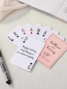 Libro de visitas personalizado con cartas de naipes, alternativa al libro de invitados de boda, libro de firmas de boda, tarjeta de fiesta de compromiso, regalo de boda personalizado - Multicolor - Ver 5