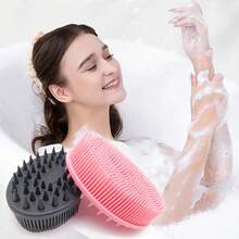 1pc Double-Sided Silicone Body Exfoliating Brush, Soft Silicone Suitable For Sensitive And All Skin Types, Easy To Clean, Multi-Purpose, Suitable For Bathroom, Bathtub, Washroom, For Men, Women And Children, Body Scrub - Multicolor - View 5