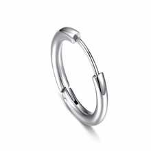 Pendientes de aro de acero inoxidable de moda unisex - Plateado - Ver 13