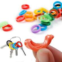 10 pièces Bague de reconnaissance de clé de couleur aléatoire/Couvre-clé de couleur, Couvre-clé en silicone, Cadeaux pour les membres de la famille, Le cadeau parfait convenant aux hommes et aux femmes
