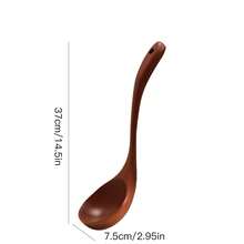 4 piezas Juego de utensilios de cocina de madera, espátula, cucharón, cuchara para sopa de madera natural, utensilios de cocina amigables con utensilios antiadherentes, material de palisandro, mango largo, suministros para cena familiar, suministros para fiestas