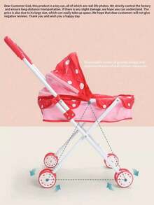 Foldable And Portable Stroller And Walker Toy, Made Of Breathable Fabric, Doll Can Make Sounds And Open/Close Eyes, Multiple Detachable Joints, Suitable For Bedroom And Living Room Use. An Eye-Catching Gift For Children On Holidays Or Birthdays, Suitable For Both Boys And Girls To Play Roleplay Games. - 彩色 - 查看 7