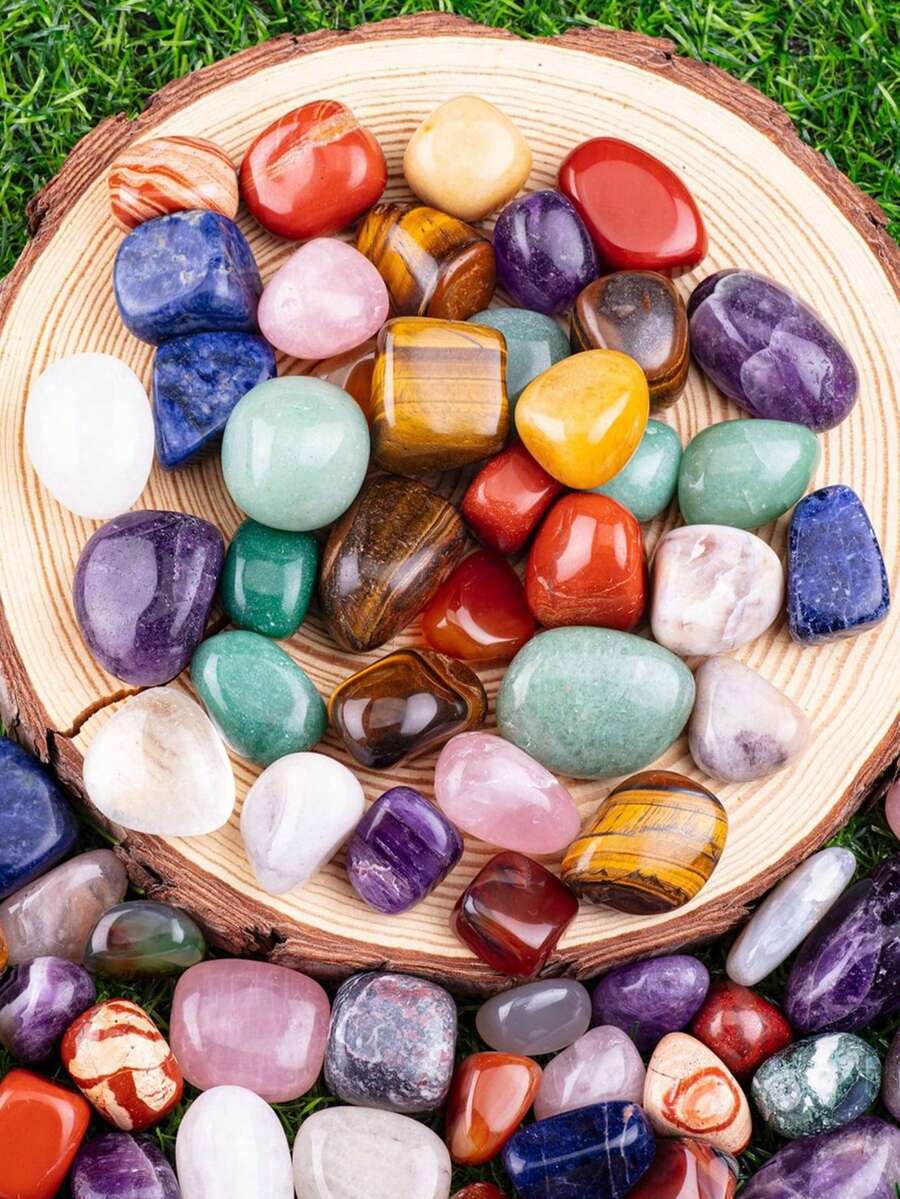 50g/100g/200g/Bag Natural Tumbled Gemstones And Mixed Color Crystals Bulk - Various Tumbled Polished Gemstones Rocks Stones For Home Decor - Multicolor - View 1