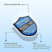 3PCS Security Alarm System Sign For Home, Self-Adhesive Weatherproof Small 24 Hours Warning Sticker, Safety Protection System For House Doors And Windows, Indoor & Outdoor Use 2.8x2.4 In