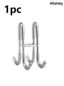 1pc Stainless Steel Towel Hook, Punch Free Bathroom Partition Hook, Heavy Duty Hook Rack For Robe, Towel, Over The Door Hook For Bathroom, Kitchen Multi-Scale Use, Bathroom Accessories - Multicolor - View 19