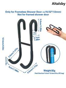 1pc Stainless Steel Towel Hook, Punch Free Bathroom Partition Hook, Heavy Duty Hook Rack For Robe, Towel, Over The Door Hook For Bathroom, Kitchen Multi-Scale Use, Bathroom Accessories - Multicolor - View 10