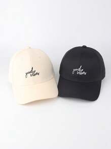 2入組女士簡約雙排英文字母刺繡漁夫帽，男女通用四季款，日常旅行戶外運動帽 - 雙排英文漁夫帽 - 查看 15