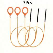 3pcs Extra Long Stainless Steel Drain Snake With Nylon Coating Flexible Gooseneck, Manual Bathroom, Bathtub And Shower Drain Clog Remover Tool, No Battery Required, Drain Cleaning Snake, Ergonomic Handle Design, Durable Structure - Multicolor - View 12