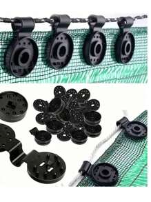 50/100 件渔网/遮阳网支架遮阳布重型锁扣，2025 新款遮阳布固定塑料夹，优质篷布夹栅栏布夹，适用于温室户外花园网，防鸟网，遮阳网