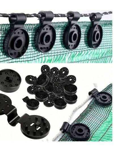 50/100 件渔网/遮阳网支架遮阳布重型锁扣，2025 新款遮阳布固定塑料夹，优质篷布夹栅栏布夹，适用于温室户外花园网，防鸟网，遮阳网