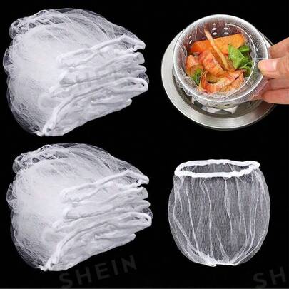 100 件一次性网状水槽过滤袋，厨房水槽过滤网袋防堵塞弹性厨房水槽过滤网垃圾袋，适合大多数尺寸的水槽过滤器