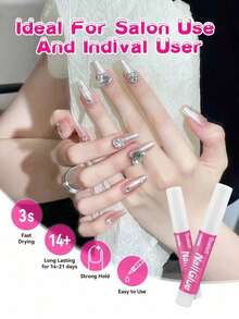 50pcs/100pcs Nail Glue, Super Strong, Fast-Drying, Long-Lasting, Easy Application, Perfect For Acrylic & Press-On Nails, Quick Nail Repair, Nail Care & Enhancements 2g/Pc - 清除 - 查看 4