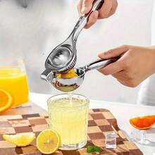 Manual Citrus Juicer - Stainless Steel Lemon, Lime, Grapefruit Squeezer With Non-Slip Grip - Sturdy Construction For Home, Bar, Restaurant - Easy To Clean And Rust-Proof Design, Lemon Juicer, Stylish Kitchen Tool, Durable Cookware - 銀色一個6.5*20 - 查看 2