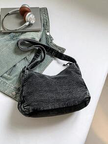 新款休闲时尚柔软牛仔布多层斜挎包，多口袋设计，多功能通勤大容量女士单肩包，适合工作通勤、购物和旅行，是牛仔女孩的完美之选。 - 查看 10