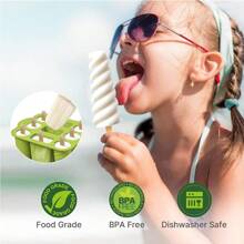 EOPSilicone Popsicle Molds Ice Pop Cream Mold Popsicle Molds With Sticks Ice Popsicle MakerBPA Free With 50 Sticks 50 Bags 50 Tie Wraps Brush And Funnel Green 9 Cavities - 綠色 - 查看 6