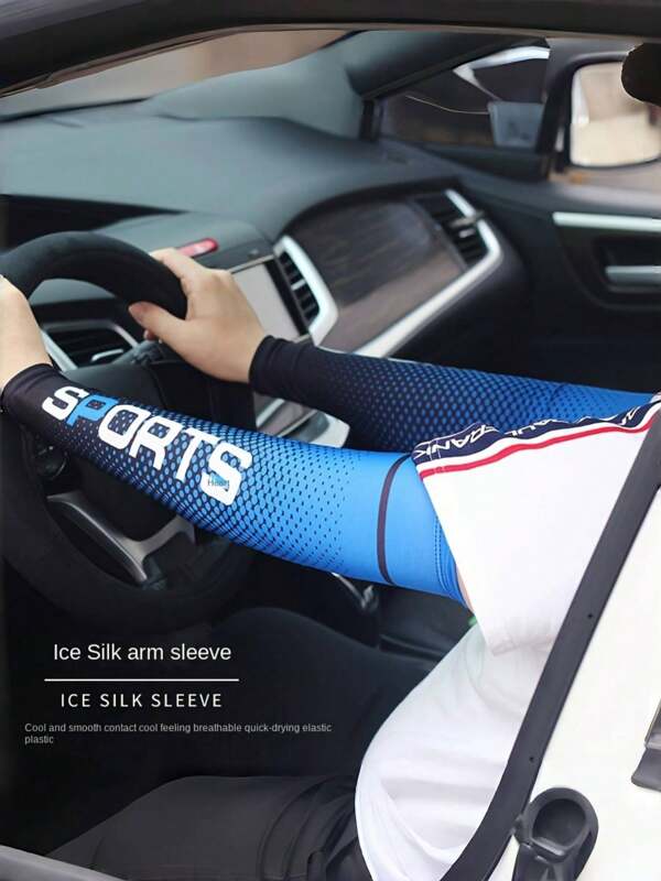 Cooling Sports Arm Sleeves For Summer - Breathable Moisture-Wicking Polyester, Ergonomic Design For Running, Cycling, Gym & Outdoor Activities