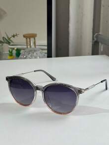 2-In-1 Round Clip-On Glasses Frame With Shine, Model 0273 - Màu xám chuyển màu - Xem 3