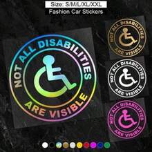 Not All Disabilities Are Visible Car Decal, Vinyl Car Sticker For Door, Rear Window, Bumper, Waterproof And Sunproof, No Residue - Multicolor - View 1