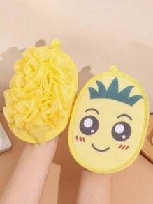 1pc Baby Bathing Essentials - 2-In-1 Scrub Sponge & Bath Flower, Anti-Slip Baby Bath Gloves, Thick Hanging Design, Soft & Non-Shedding Bath Sponge, 2-Sided Baby Bath - Multicolor - View 14
