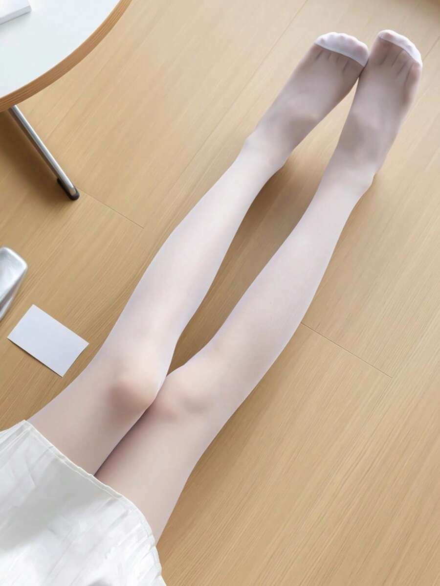 1件装女士紧身修身透明连裤袜，舒适