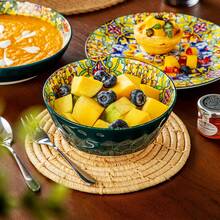 24-teiliges Geschirrset aus Steinzeug im Bohemian-Stil | inkl. Esstellern, Desserttellern, Pastaschüsseln & Müslischalen | Service für 6 Personen - 24 Stck. - Übersicht 9