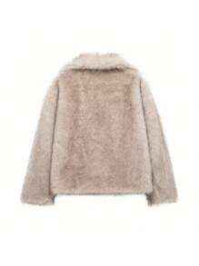 Seelio 秋冬新款厚人造毛领人造毛内衬中长款时尚皮草大衣