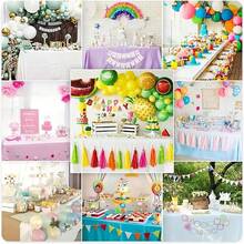 3/8 piezas Mantel de plástico blanco, rectangular, 137,16 * 182,88 cm, tejido, desechable, adecuado para boda, cumpleaños, aniversario, despedida de soltero, ceremonia de graduación, decoración de fiesta - Multicolor - Ver 10