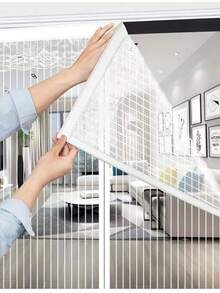 DeTODO Mosquitero Magnético, Cortina de Puerta anti-Mosquitos, Mosquitera Magnética para Puertas, Con Malla Super Fina Para Dejar Pasar el Aire Fresco, Cierra Automáticamente, Facil de Instalar - Blanco - Ver 5