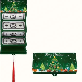 10-Pocket Christmas Cash Bags&Gift Card Holders-Santa Claus,Snowflake,Christmas Tree Pattern With"Merry Christmas"Text Design-Paper Gift Wrappers For Christmas,Birthday,Thanksgiving-Festive Decorative Style,Durable Material,Party Supplies,Snowflake Pattern,Event Storage.