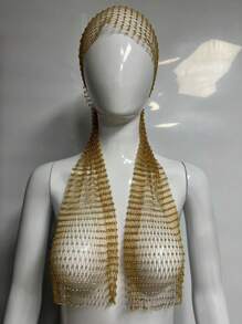 1 peça 65 cm brilhante strass decoração feminina chapéus escolares lenço de cabeça rave boate bonés