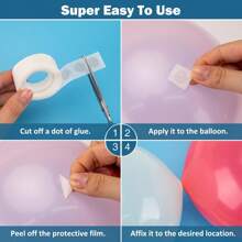 Double-Sided Dot Glue Dots For Balloons, Transparent DIY Balloon Decor, Party/Wedding/Birthday Decoration, Non-Marking, Won't Damage Walls