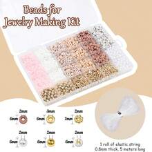 1 Caja Kit de Pulsera de Cuentas de Arcilla, 2370 Piezas de Cuentas Heishi de Arcilla Polimérica Planas Kit de Fabricación de Pulseras para Niñas y Adultos, Kit de Pulsera de Amistad DIY con Cuentas Doradas, Cuentas con Letras y Cuentas de Perlas para Pulseras